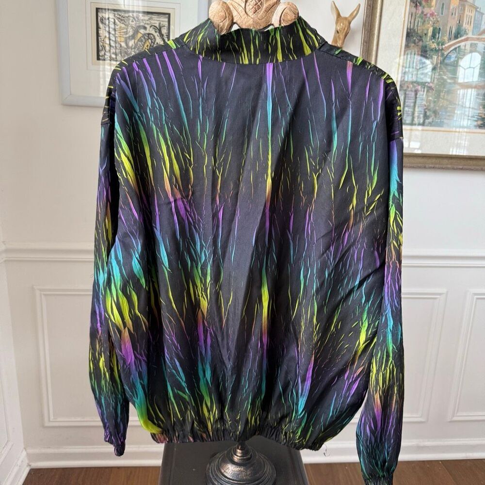 Vintage 90s Surf Style 1/4 Zip Windbreaker Pullover Jacket Interplanetary Multic - Picture 3 of 8